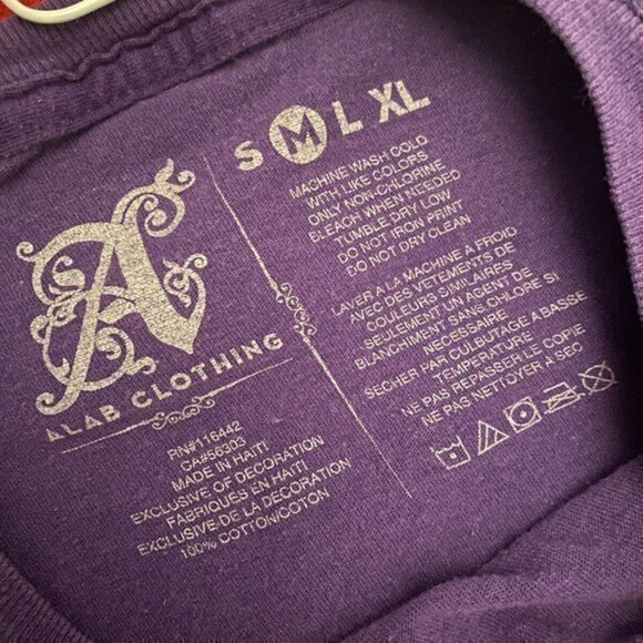 COPY - Zumiez Alab Clothing Unicorn vs. Narwhal T Shirt Purple Mens Medium - Picture 2 of 3